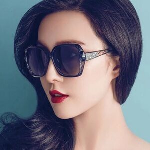 High Quality Oversized Oval Fashion Brown Square Sunglasses